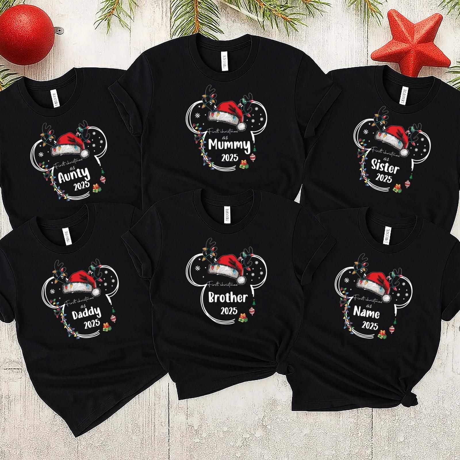 2025 Christmas unisex Tshirt,Night before Christmas Family,First christmas (CH) 4XL