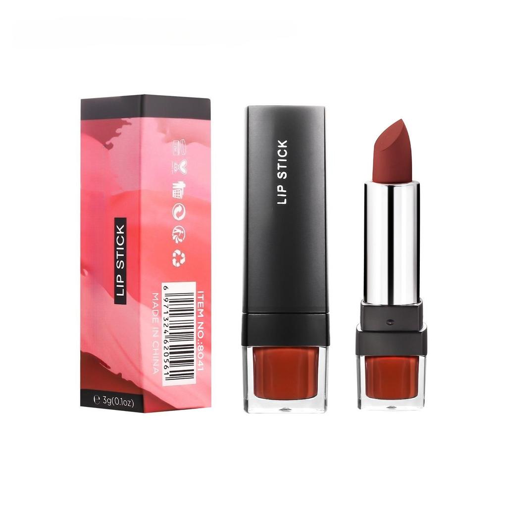 Matte Matte 12-Farben-Single-Lippenstift-Samt, nicht leicht zu klebender Cup-Lippenstift, einfach zu verwendender Make-up-Lippenstift