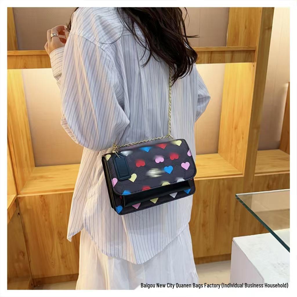 Sac à bandoulière chaîne polyvalent mode européenne et américaine - Design populaire décontracté de niche pour femmes