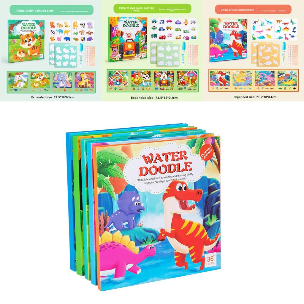 Water Painting Book For Kids With Animal Recognition And Puzzle Activities For Early Learning