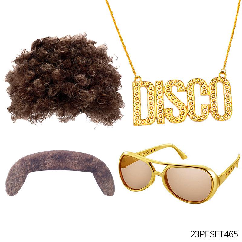 Costume Brown Glasses Necklace Set for Halloween Party
