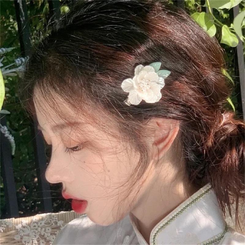 

Original Camellia Hair Clip - French Retro Hanfu Flower Side Accessory