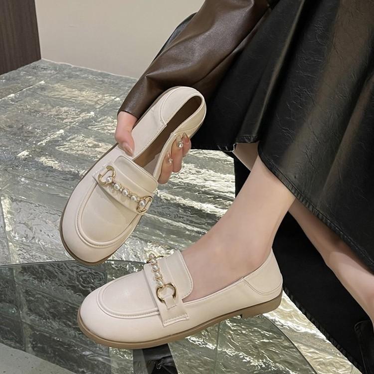 Loafers women's 2025 new fashion versatile comfortable foreign style niche retro one-pedal durable women's shoes
