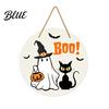 Halloween Door Sign Hanging Sign Wooden Front Hanger Wreath Cute Durable Ghost Welcome for Porch Wall Indoor Home Decoration