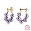 ORSA JEWELS Elegant U-Shaped Shell Pearl Hoop Earrings for Women 925 Silver Pearl Beads Earrings Party Luxury Jewelry PSE08