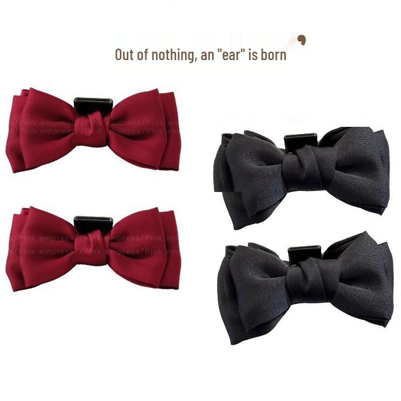 

Princess Black Bow Small Hair Clip for Women – Elf Ear Bangs Accessory