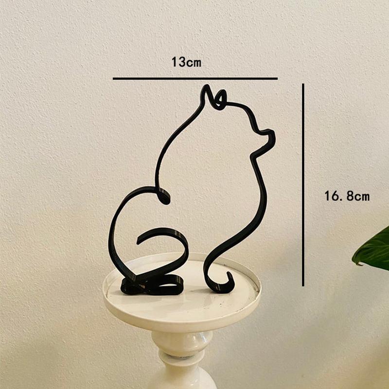 

Металлическая статуя собаки для домашнего офиса, современное абстрактное искусство, скульптура, украшения, украшения I