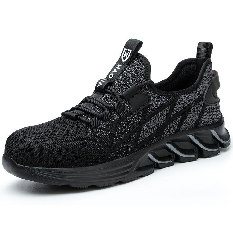 

NYWOOH Male Anti Smashing Steel Toe Shoes Puncture Proof Thick Sole Boots Mesh Breathable Work Footwear Anti Slip Safety Shoe 45