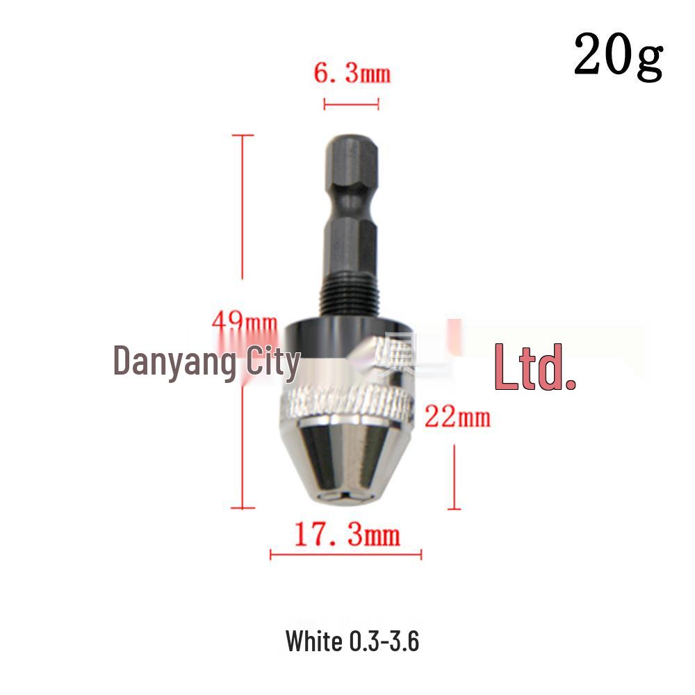 0.3-6.5mm Quick-Change Hex Shank Self-Centering Drill Chuck for 3.6 Electric Grinder