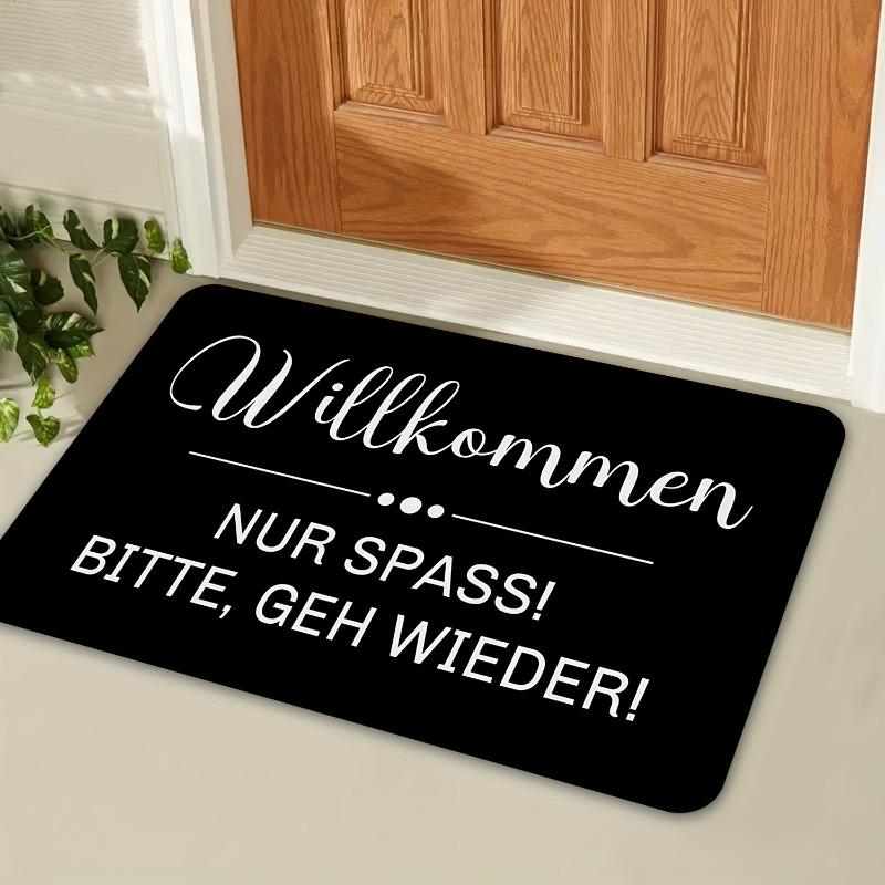 Humorous German Phrase "WELCOME NUR SPASS!" Non-Slip Door Mat, Entry Mat for Living Room, Bedroom, Kitchen, Office, Decor Item