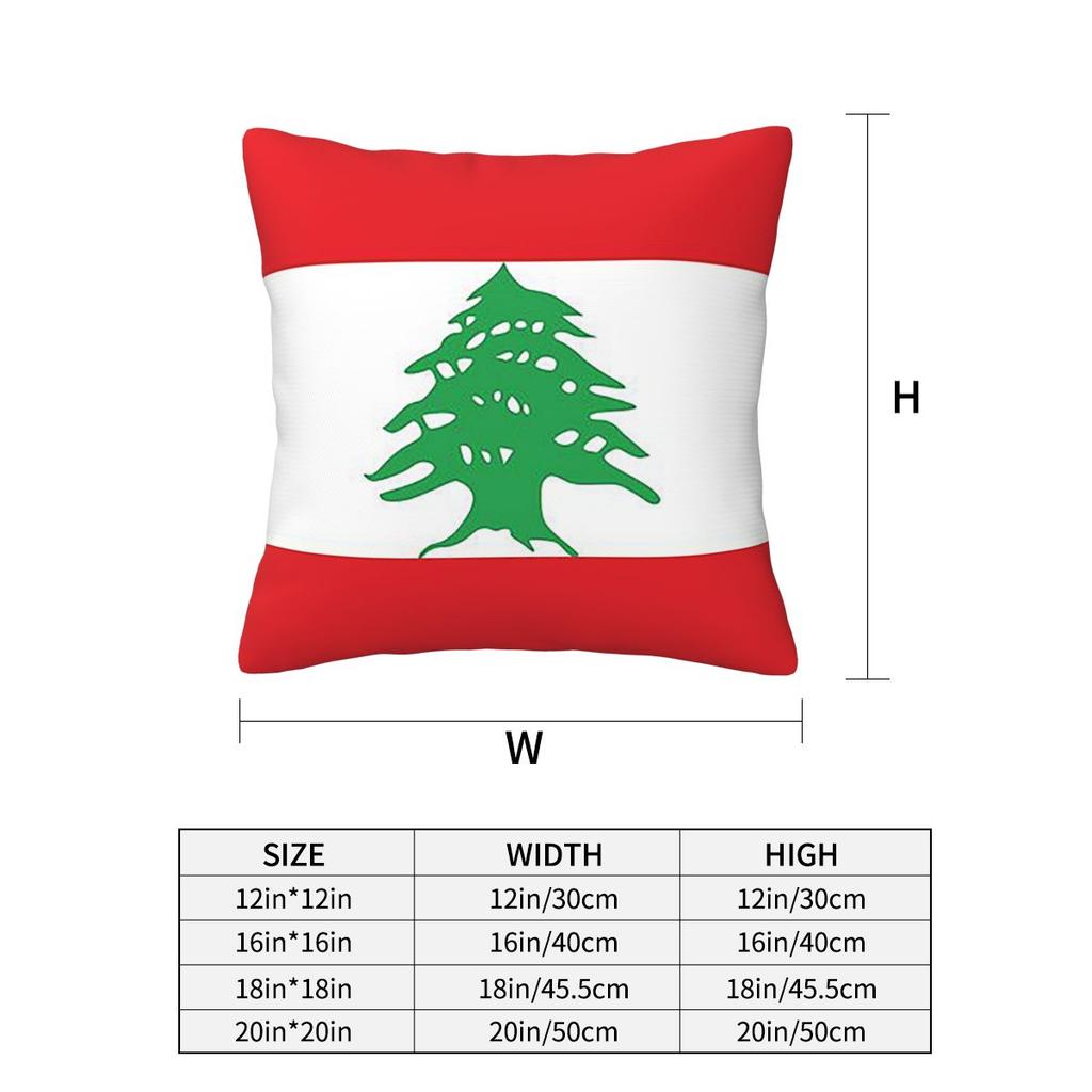 Flag Of Lebanon Square Pillowcase Cushion Cover Pillow Case Throw Pillow Cover for Home Bedroom Car