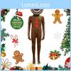 Children Man Gingerbread Jumpsuit Christmas Cosplay Costume Role Play Party
