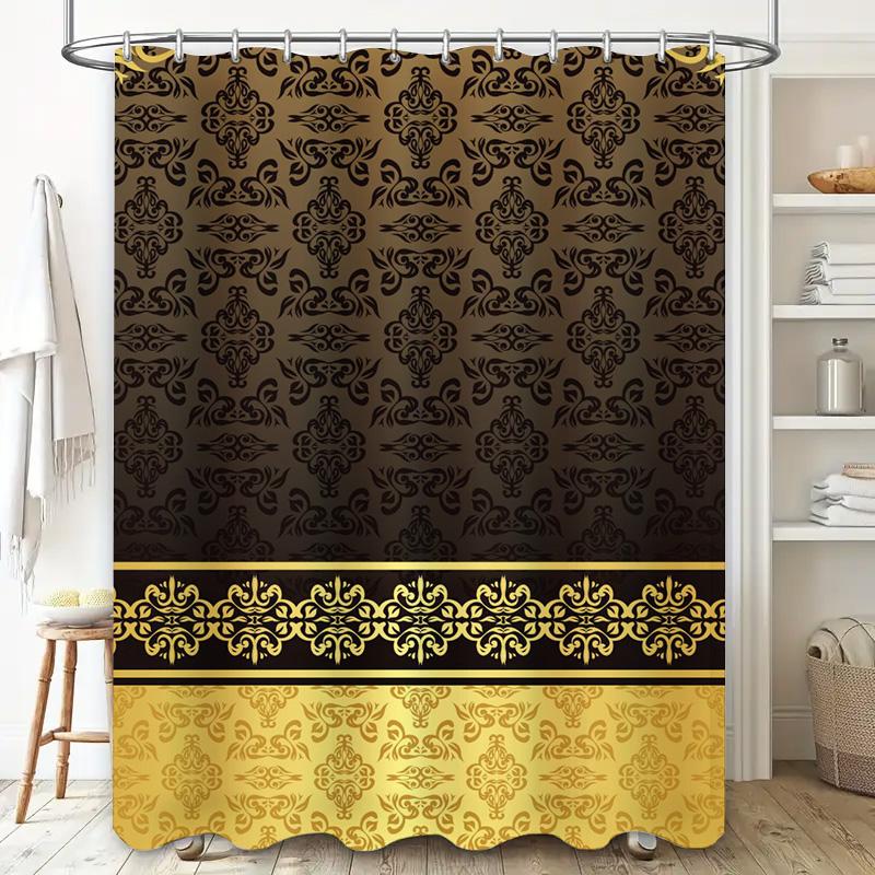 Luxury Bath Shower Curtain Set Waterproof Modern Decor Bathroom Accessories
