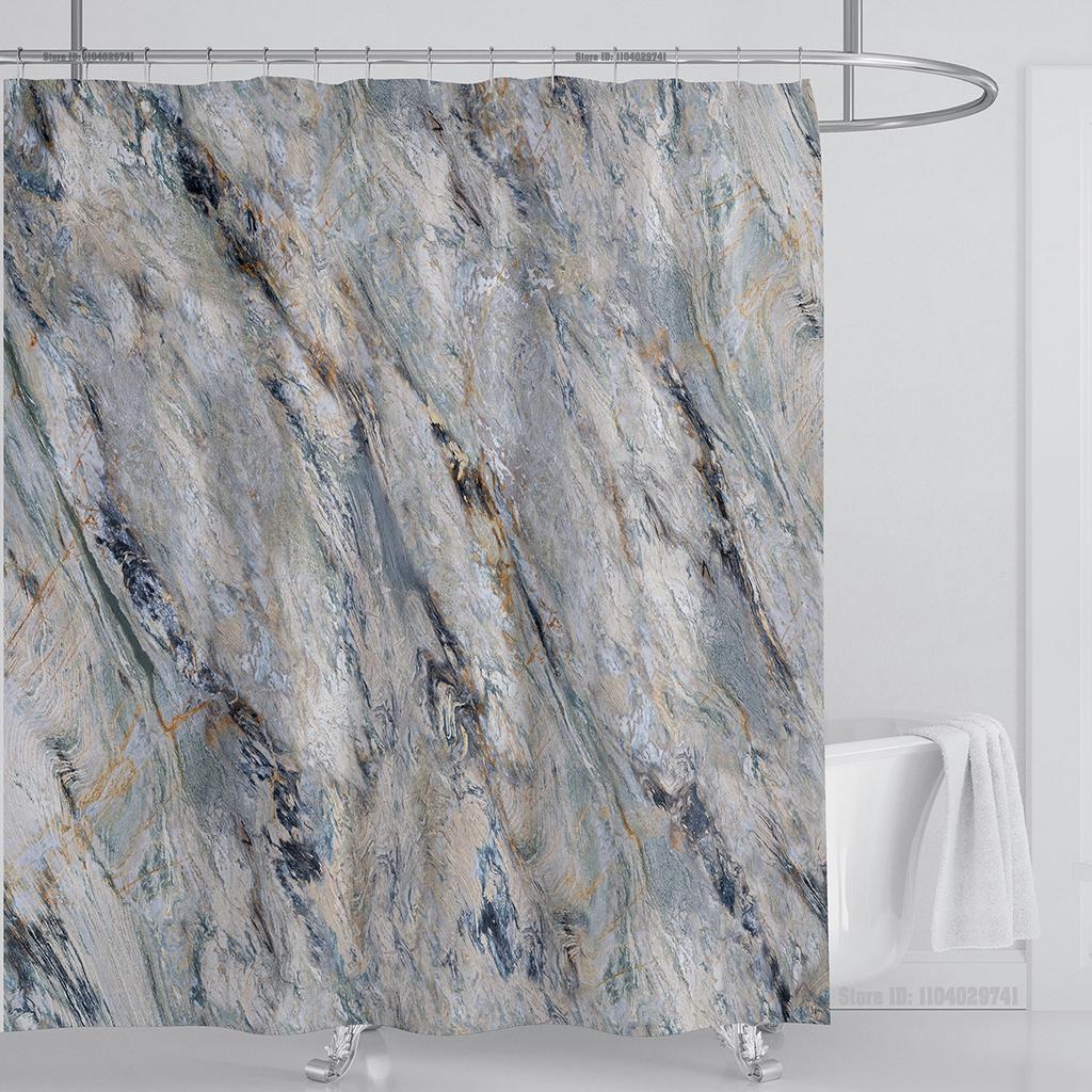 Marble Waterproof Shower Curtain Waterproof Shower Curtain for Bathroom Decor Printed Washable Shower Curtain with Hooks