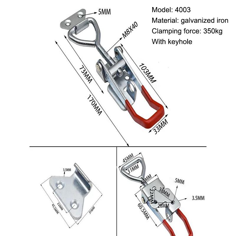 Adjustable Toolbox Case Metal Toggle Latch Catch Clasp Quick Release Clamp Anti-Slip Push Pull Toggle Clamp Tools