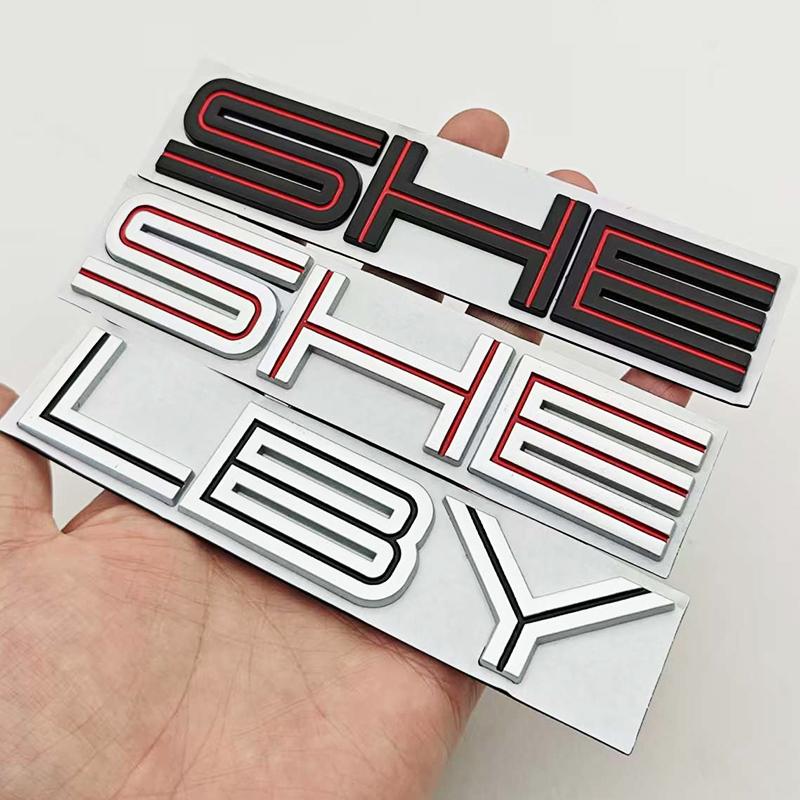 3D Metal Black Silver Red Car Sticker Letters SHELBY Logo Emblem Rear Trunk Badge For Ford Mustang SHELBY GT Auto Accessories