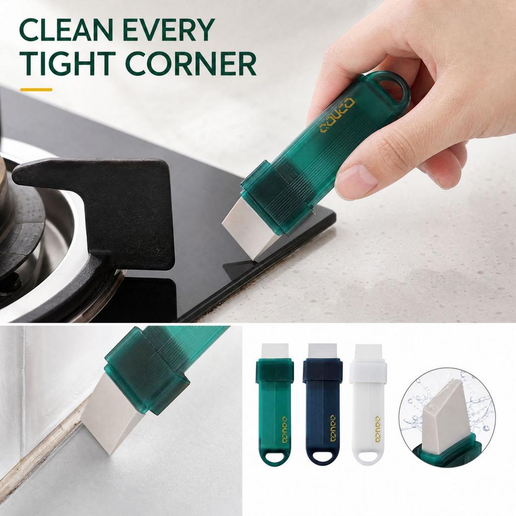Kitchen Stove Cleaning Brush, Cleaning Tool with Rubber Eraser for Grout and