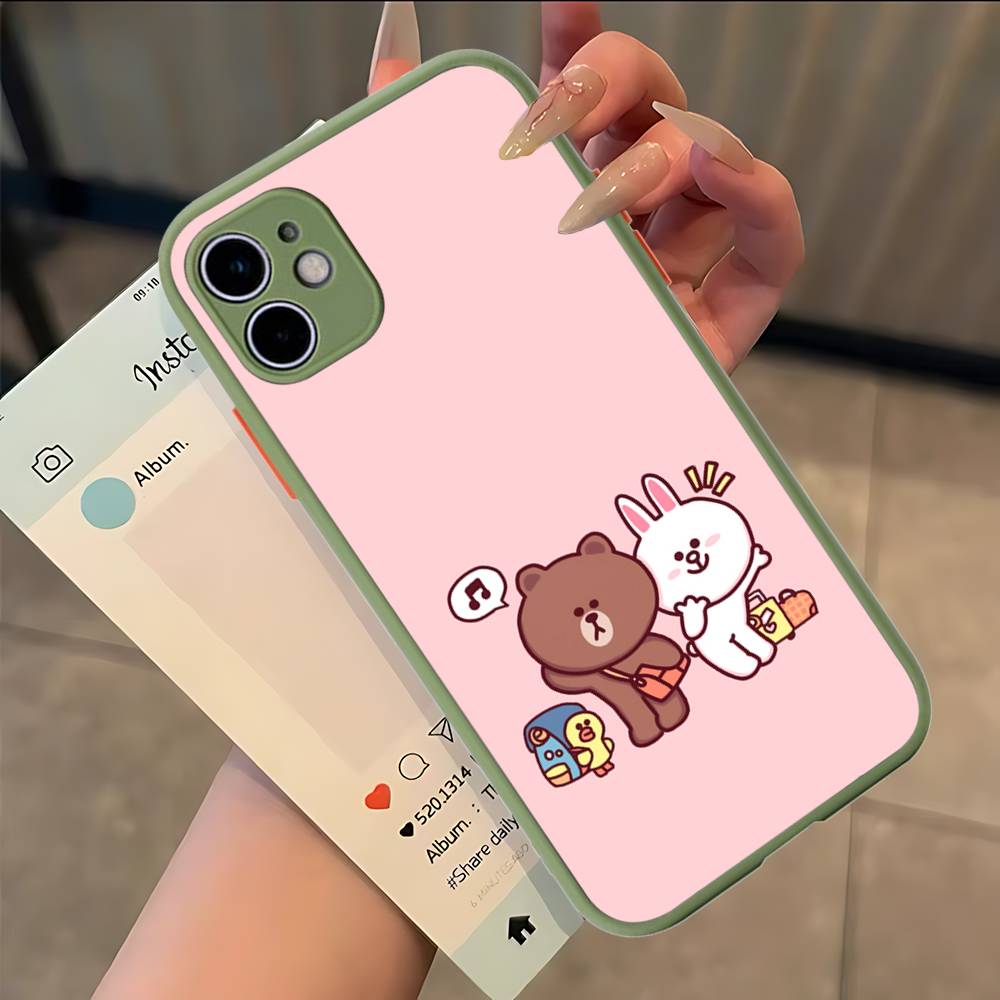 Cartoon Cute C-Cony B-Brown Phone Case For IPhone 11 12 13 14 15 16 Pro Plus X XS MAX Matte Bumper Shockproof Cover