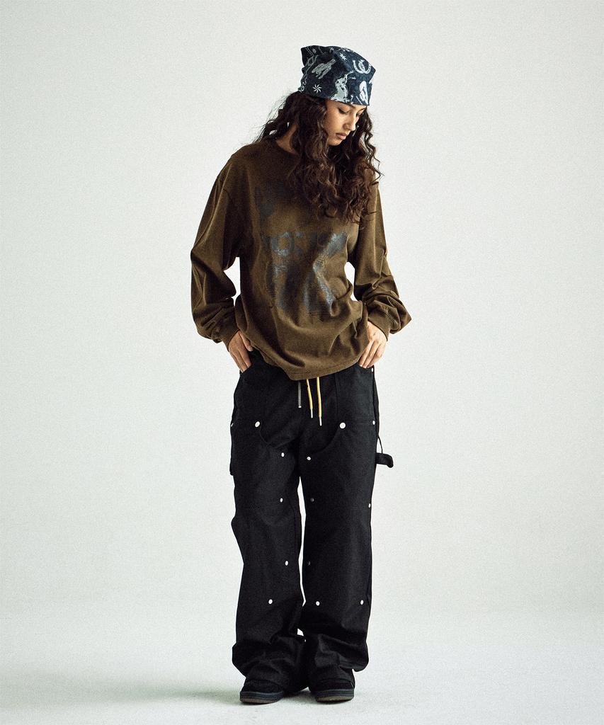 THEVINYLHOUSE Dyed Ls Tee Khaki