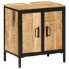 2 Piece Bathroom Furniture Set Iron and Solid Mango Wood