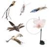 7 Pack Interactive Cat Toy Handfree Cat Stick Playing Kitten Playing Teaser Wand Toy Suction Cup Headed Feather Cat Wand