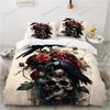 3D Print Skull Bedding Set Boys Girls Twin Queen King Size Duvet Cover Pillowcase Bed Boys Adult Home Textileextile Luxury Gift