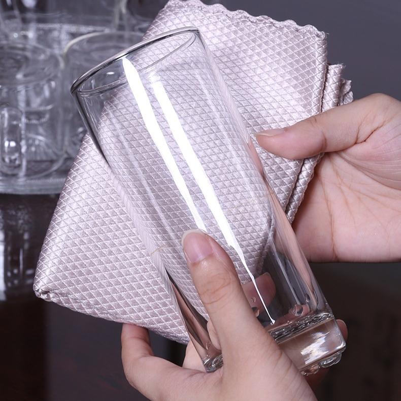 Wiping Cloth That Absorbs Water Without Leaving A Mark, Kitchen and Household Cleaning Cloth with No Trace, Lock Edge Glass Cloth