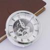 Precision Mechanical Clock Insert Visible Gear Mechanism, Roman Numeral Face, Skeleton Insert,
