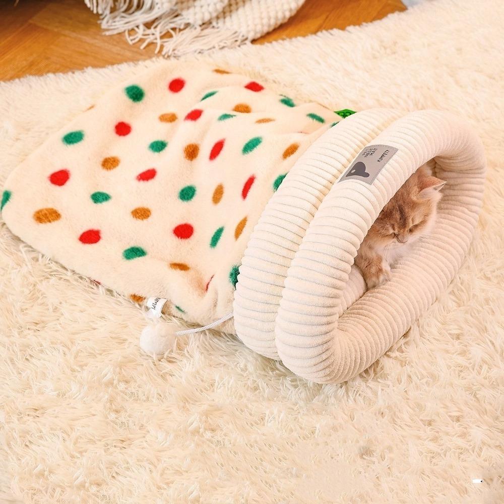 Semi-enclosed Cat Sleeping Bag Warm Cat Tunnel Nest Thickened Cat Nest Bed  Indoor