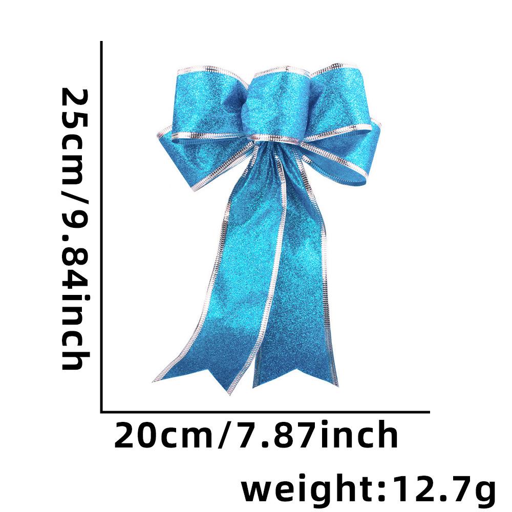 Gold Glitter Christmas Tree Bow Ornament - 25CM 