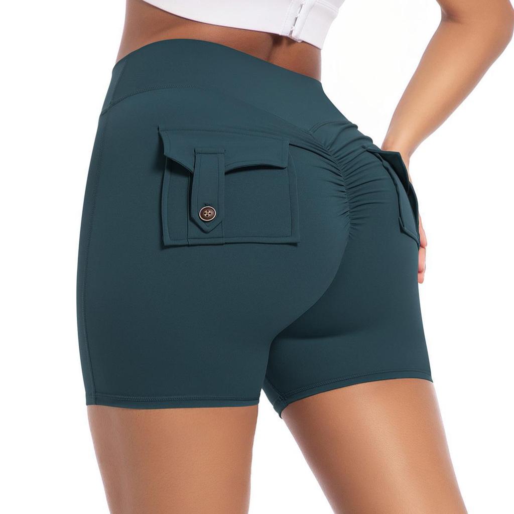 Damen High Waist Peach Cargo Leggings: Elastische, Hüfthebende, Schnelltrocknende Yogahose zum Laufen und für Fitness