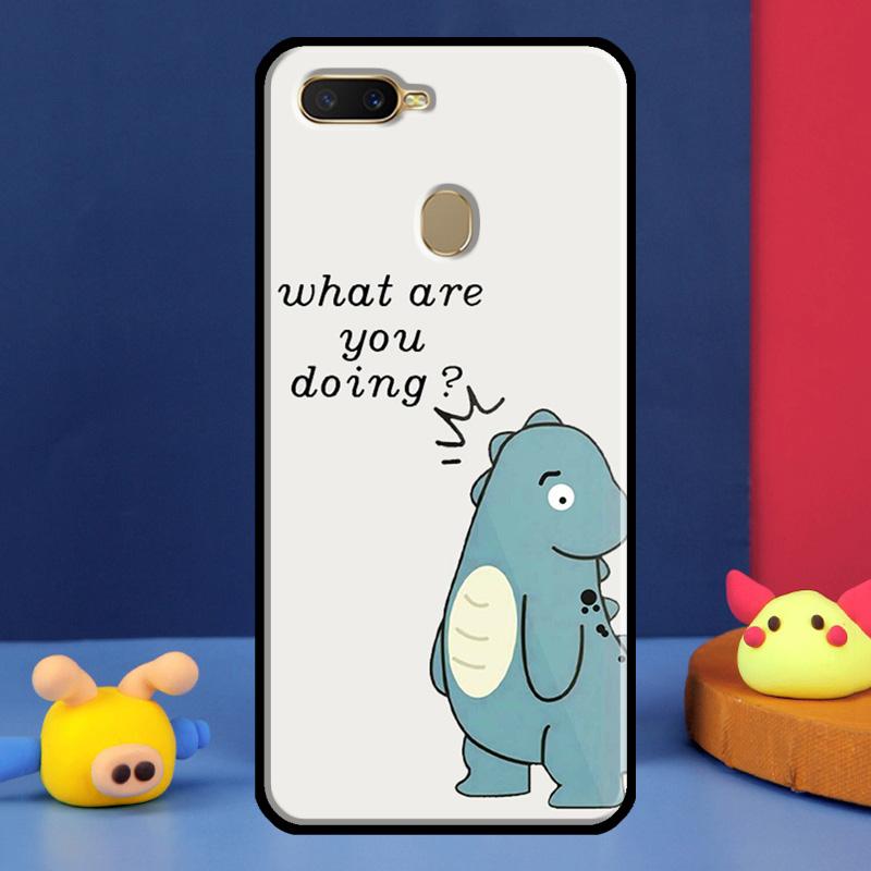 Couple Matching Cute Dinosaur Case For Oppo A16 A76 A96 A58 A78 A98 A5 A9 A91 A15 A17 A77 A52 A72 A74 A94 A54S A57S Cover