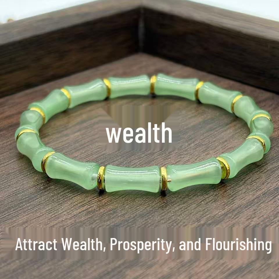 TK Handmade Glazed Bamboo Bracelet - Prosperous Abundant Wristband