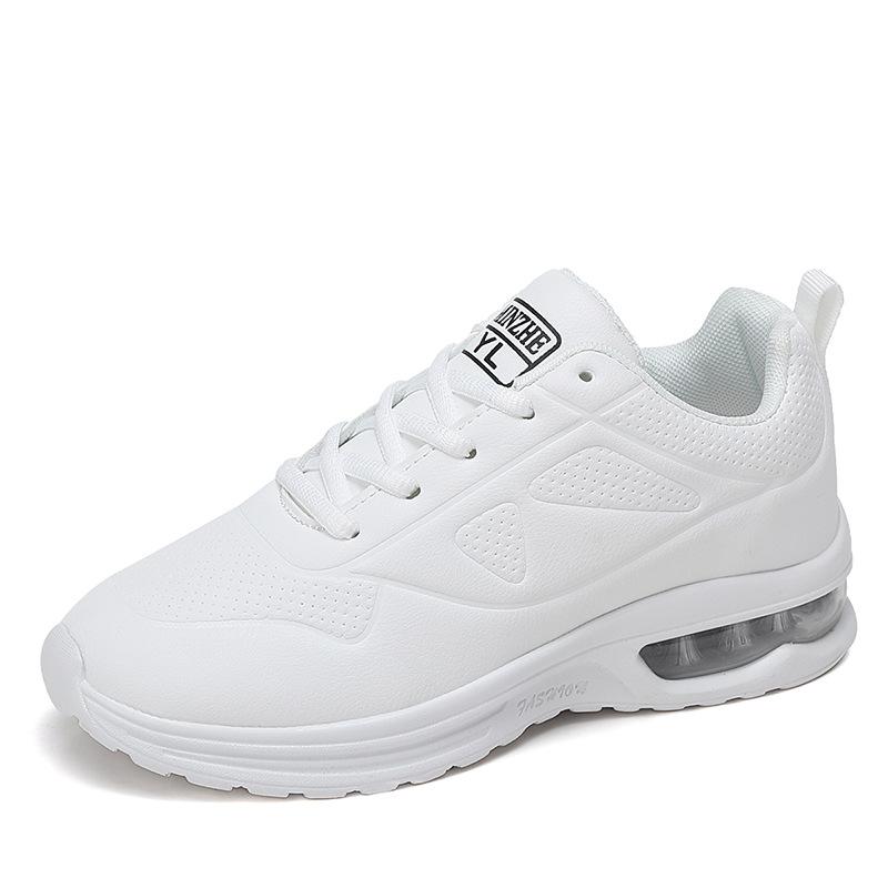 PU Leather Running Shoes Women's Fashion Air-cushion Sports Shoes Elastic Training Sneakers Anti-slip Trainers