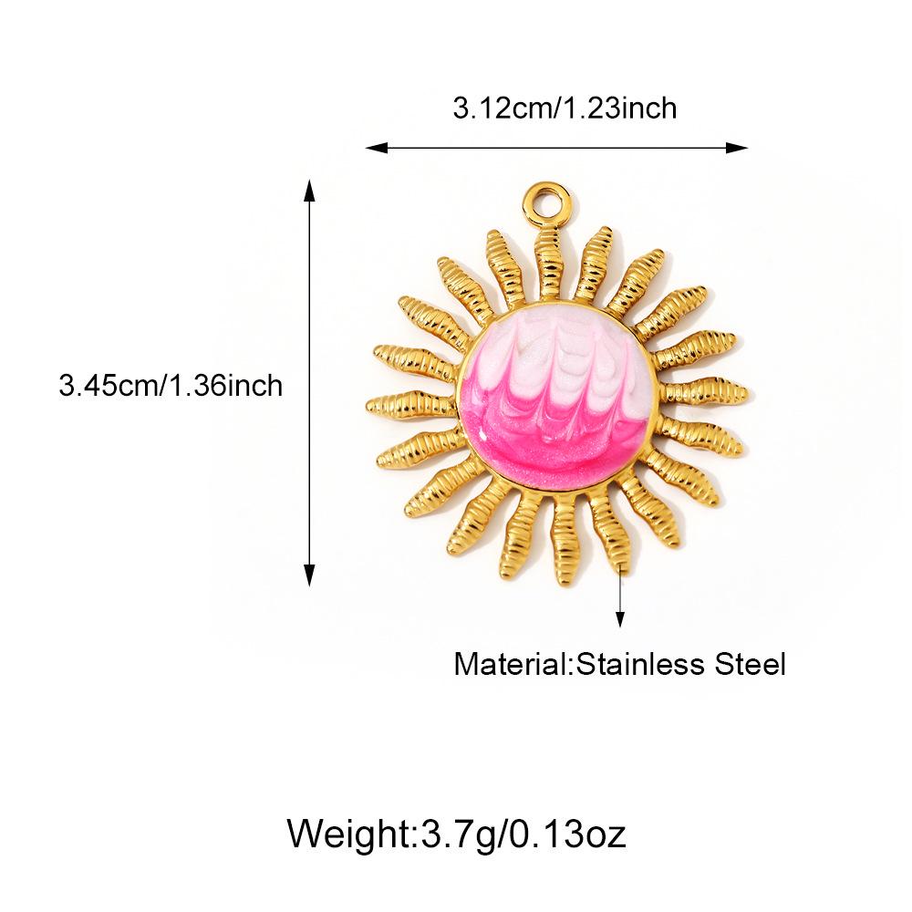 Three-Dimensional Rose Devil's Eye Cross Stainless Steel Pendants for DIY Necklaces