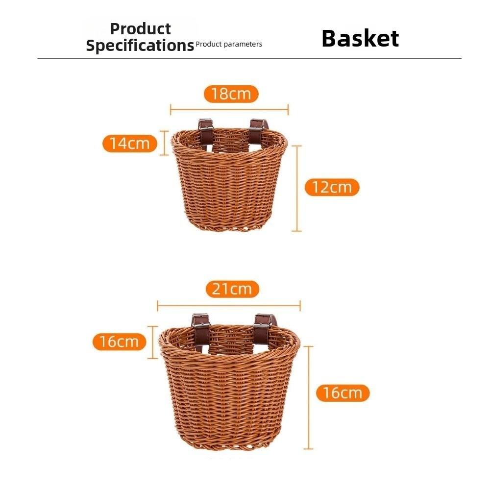 10 Colors Kids Bike Basket Rattan Wicker Retro Woven Bicycle Basket Bicycle Accessories
