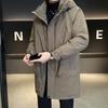 Men's Mid-length Down Jacket 2025 Winter Hooded Thick Trench Coat Trendy Outerwear