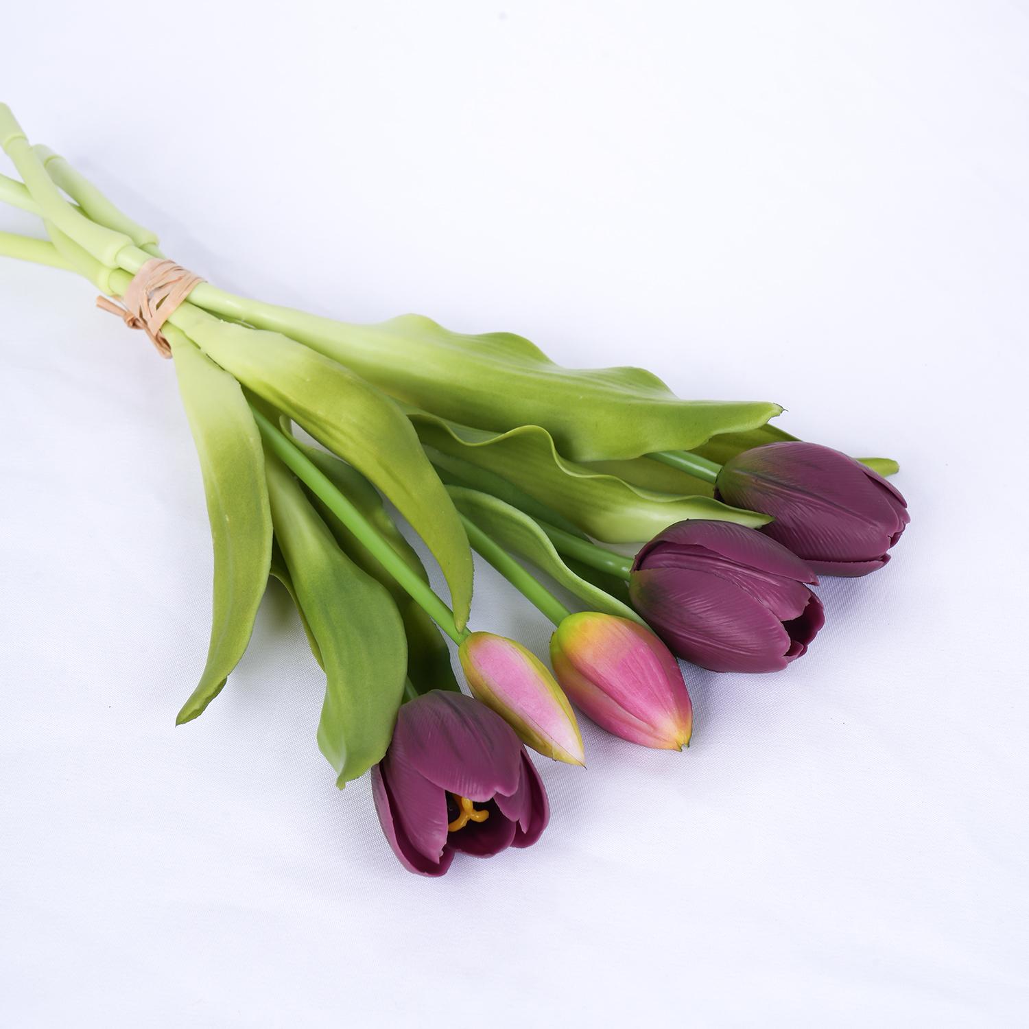 

5 шт. Искусственный букет тюльпанов Силиконовые искусственные цветы Украшение для вечеринки Украшение для стола в гостиной Цветочная композиция Декорация