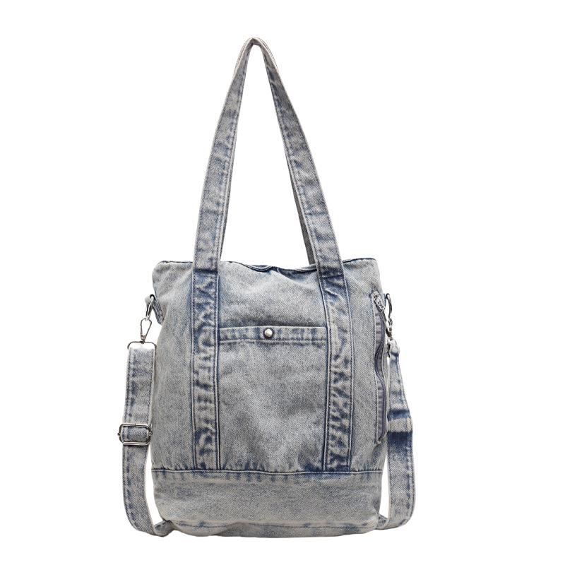 Denim Tote Bag Women Shoulder Bag Vintage Handbag