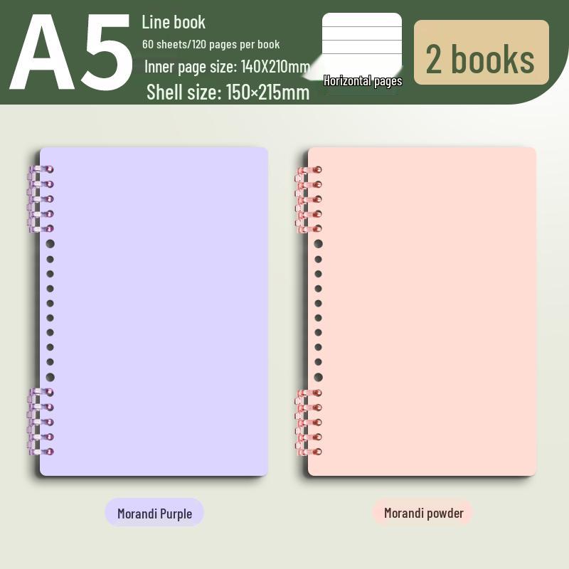 Morandi Colors Detachable Coil Notebook - B5, A4, A5 - Student-Friendly, High-Quality Loose-Leaf Design
