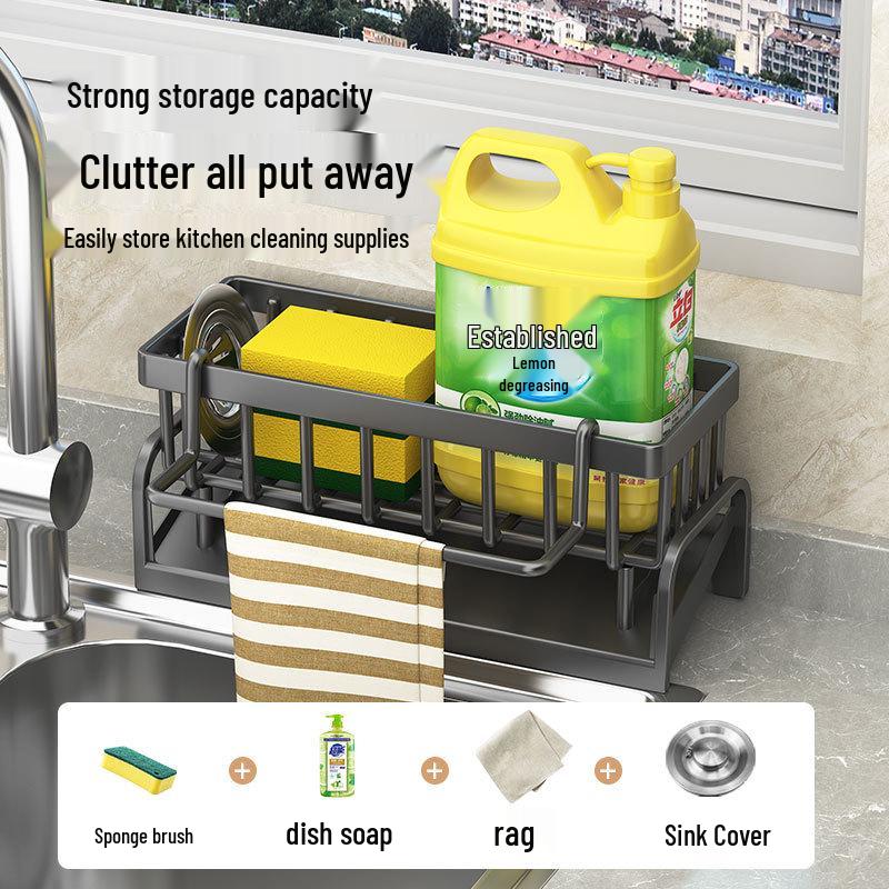 Multi-Functional Kitchen Utensil Drain Basket and Dishcloth Rack