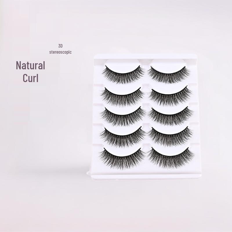 

3D Dense Natural Curl False Eyelashes with Hard Stem for Double Eyelids