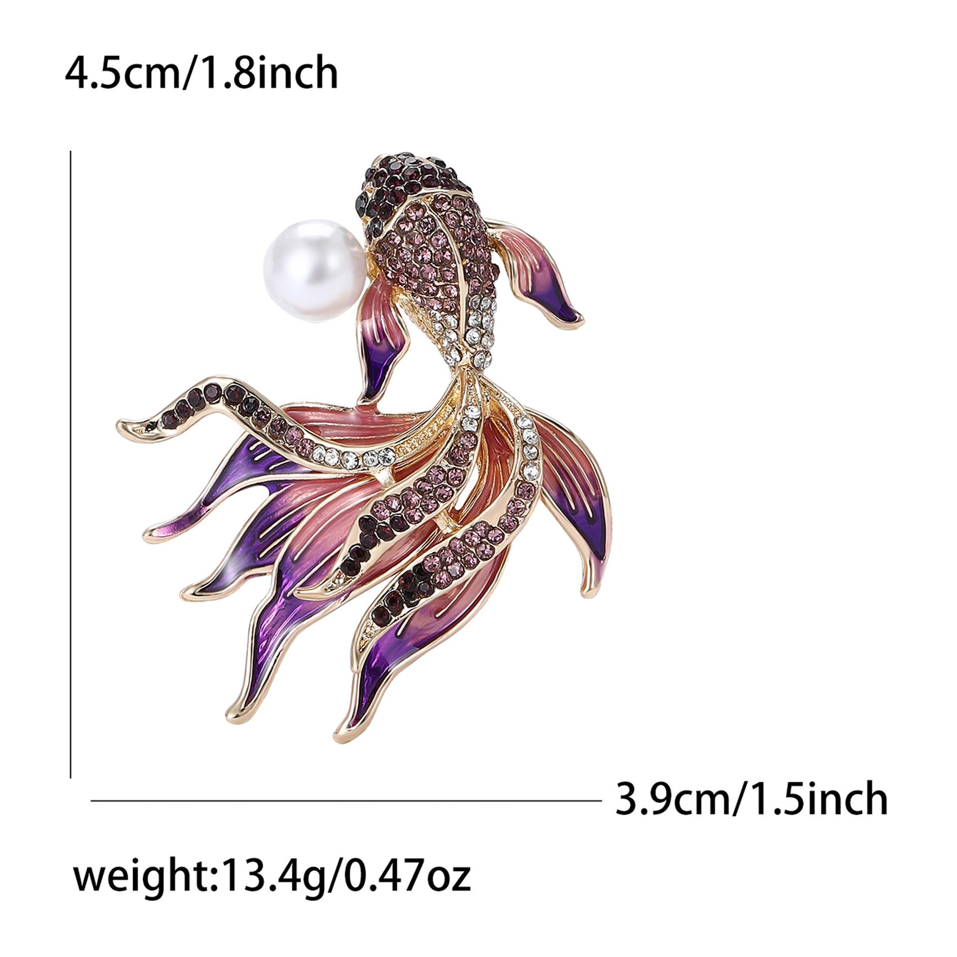 

Брошь в виде золотой рыбки из сплава со стразами Niche High-End для мужчин и женщин, кардиган, пальто, корсаж, ювелирные изделия, булавка