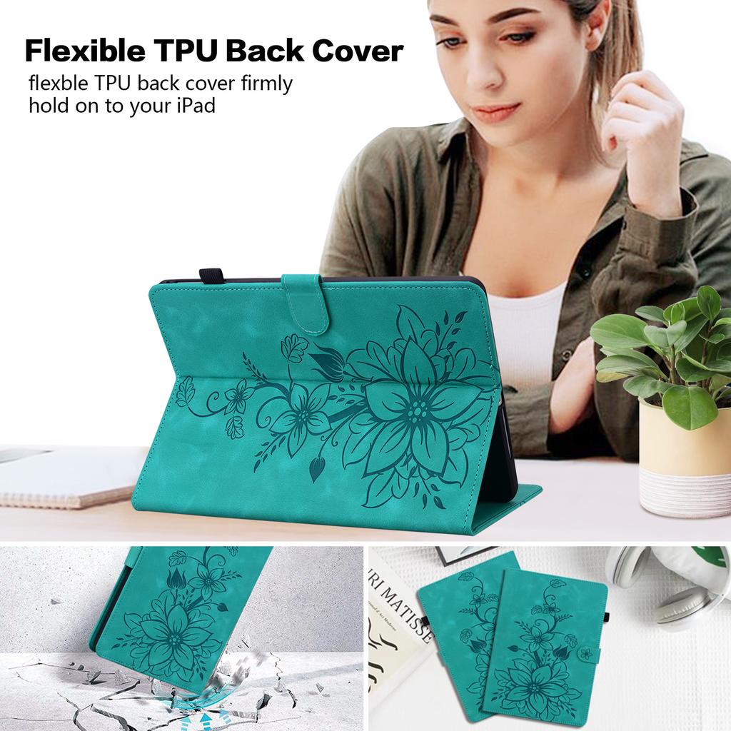 For Apple iPad (2022) (Also known as iPad 10th Gen,iPad (10th generation),iPad 10.9-inch).PU Leather Exquisite Floral Embossed Design Tablet Case