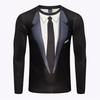 Women Faux Two Piece Suits Tops O Neck Long Sleeve 3d Print T Shirt