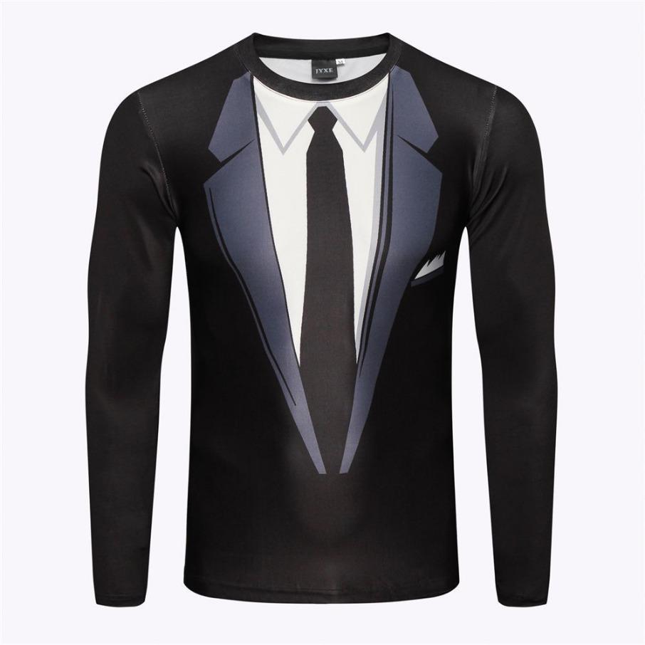 Women Faux Two Piece Suits Tops O Neck Long Sleeve 3d Print T Shirt