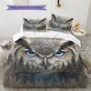 Owl and Its Reflection  Pattern Bedding Quilt Set Quilt Cover Pillowcase Home Decoration  Gift (1 * duvet cover + 2 * pillowcase, without core)