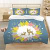Cartoon King Queen Duvet Cover Cute Animals Bedding Set Kids Boys Girls Octopus Starfish Blue Soft 2/3pcs Polyester Quilt Cover