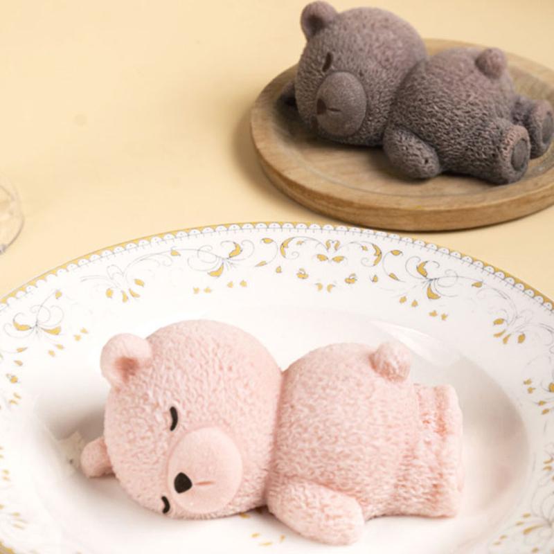 1Pcs Sleeping Bear Design Silicone Cake Molds Mousse Mould Food Grade Dessert Baking Tools Kitchen Supplies Kichen Bakery Diy
