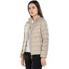 Li Ning Womens Fitness Series Solid Color Slim Fit Stand Collar Zipper Long Sleeve Down Jacket Women Outerwear Dusty-Gray AYMU112-5